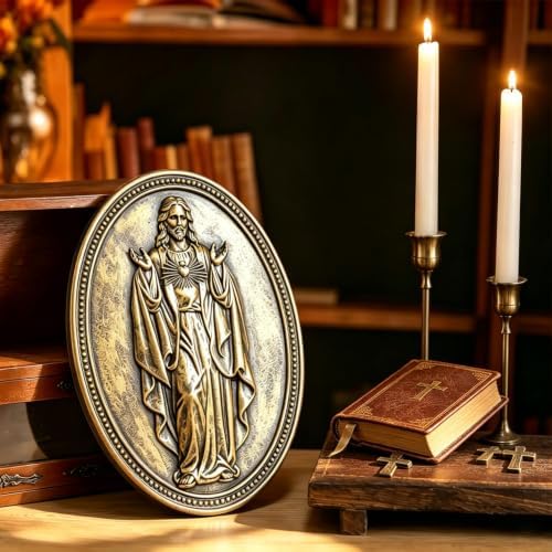 Vintage Jesus Wall Sculpture,Jesus Wall Decor,Sacred Heart of Jesus Decor - Image 6