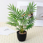 Artificial Parlor Palm Plant, Realistic Faux Tropical Greenery Stem Small Potted Fake Areca Palm Leaves Mini Palm Tree for Vase Fill, Home Office Decor, Indoor Garden Wedding Event Decoration 1 Pack - Image 2