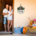 Welcome Sign for Front Door, Rustic Round Wood Wreaths Wall Hanging Outdoor Decor, Porch Fence Decorations Hanging Gift for Home Outdoor for Spring Summer Fall All Seasons Holiday, Bless This Home - Image 5