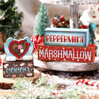 Moucuny 4 Pcs Hot Cocoa Wooden Signs Winter Christmas Farmhouse Decor - Image 4