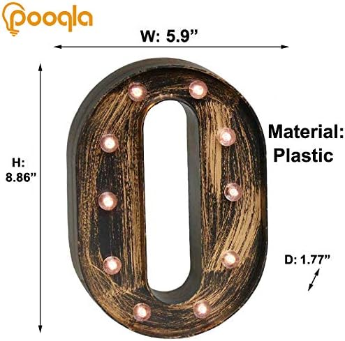Pooqla Vintage Light Up Marquee Letters with Lights – Illuminated Industrial Style Lighted Alphabet Letter Signs - Coffee Bar Apartment Bedroom Wall Home Initials Decor A-Z - Image 4