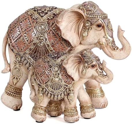 Elephant Mom and Baby Statue for Shelf Decor Gifts for Family&Friend by Xintim