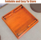 Korean Style Folding Solid Wood Low Table, Rectangle Meditation & Tea Table - Image 3