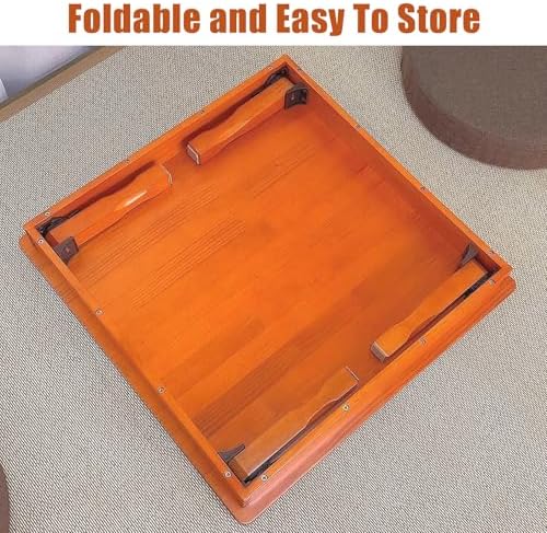 Korean Style Folding Solid Wood Low Table, Rectangle Meditation & Tea Table - Image 3