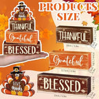 4 Pcs Thanksgiving Decor for Home Thankful Turkey Table Centerpiece Signs - Image 2