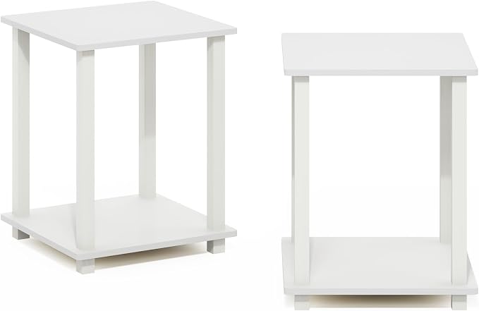 Furinno Simplistic Side Table Set of 2, 2-Tier Square Modern End Table - Image 7