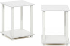 Furinno Simplistic Side Table Set of 2, 2-Tier Square Modern End Table - Image 7