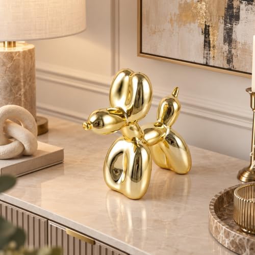 Balloon Dog Sculpture Modern Home Decor Collectible Figurines Funky Statues for Bedroom Trendy Animal Decor for Coffee Table Living Room Decor Art Resin Decor Office Standing Desk Decor - Image 5
