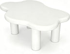 40" Cloud Coffee Table with 4 Round Table Legs, Modern Irregular Center Table - Image 9