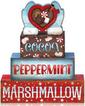 Moucuny 4 Pcs Hot Cocoa Wooden Signs Winter Christmas Farmhouse Decor by Moucuny