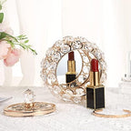 Hipiwe Crystal Jewelry Box with Glass Lid Small Gold Trinket Organizer - Image 3