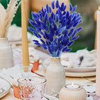Uieke 17’’ Natural Bunny Tails Dried Flowers, 120 Pcs Dried Lagurus Ovatus, Dried Blue Pampas Grass Decor for Farmhouse Flower Arrangements Wedding Home Party Decorations - Image 3