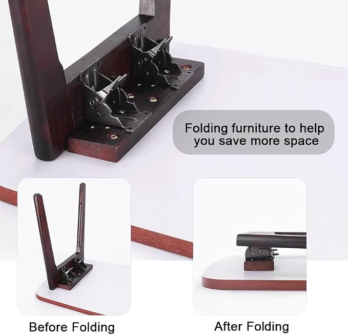4 Pack Folding Brackets for Table Bed Leg Feet, Self-Lock Hinge Hardware - Image 7