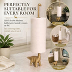 WallCharmers Gold Dino Paper Towel Holder & Metal Toilet Paper Holder Stand - Image 7