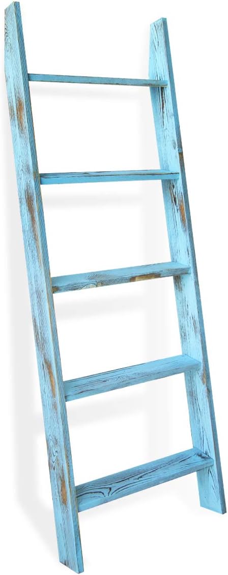 Honest Ladders for Living Room, 5-Tier Blanket Holder, Wall-Leaning Rack by HONESTOUTFITTERS