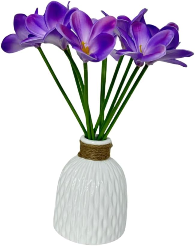 10 pcs Purple Artificial Plumeria Flowers with Stems,Real Touch,13inch - Image 4