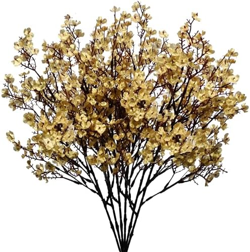 Mandy's 15 Bundles Artificial Gold Baby’s Breath Flowers by Mandys