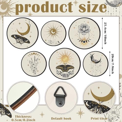 Barydat 6 Pcs Boho Wooden Plant Wall Art Decor,Butterfly,8 Inch, 10 Inch - Image 2