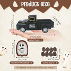 Halloween Coffee Table Decor Coffee Ghost Vintage Metal Truck, Black - Image 3