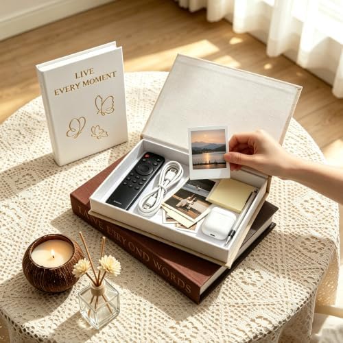 Aesthetic Decorative Books, Set of 3 Fake Book Boxes with Storage Space - Image 6