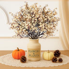 Uieke 15 Pcs Artificial Flowers Baby Breath Faux Champagne Artificial Gypsophila Bouquet Fake Silk Flowers Real Touch for Home Office Kitchen Wedding Wall DIY Room Farmhouse Décor - Image 5