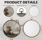 Round Wall Decoration, Nature Wilderness Scenery Wall Art, Printed Canvas Wall Hanging for Bedroom Kitchen Home Office, Living Room Wall Art, Dorm Decor, Circular Wall Hanging with Hooks,22 - Image 2