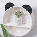 Panda Nursery Decor Wall Shelf, Handwoven Wicker Nursery Shelves by Rattanzenith