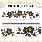 Wesiti Metal Flower Wall Art Decor Vintage Wrought Scroll, Black - Image 2