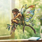 Stained Glass Fairy Ornament – Acrylic Suncatcher Window Hanging, Woodland Fantasy Decor, Christmas Tree Ornament 2026, Car Rearview Mirror Charm, Gift for Fairy Lovers, Women, Girls, Teachers(Sun-10) by ALADAYQUINQUITMeetallneeds