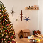 Blulu 4 Pcs Starburst Shaped Wall Decor Mid Century Modern Art,Neutral - Image 6