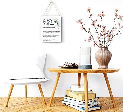 BELLOWDEER Inspirational Decor As I Sit In Heaven Christian Gifts Bible Verse Wall Art Scripture Wooden Hanging Sign for Modern Home Office Bathroom Bedroom Wall Art Decoration 8 x 10 Inches - Image 2