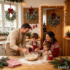 6 Pack Mini Christmas Hanging Wreaths Small Artificial Frosted Pine Cedar Wreaths with Red Berries Variegated Holly Leaves Faux Snowy Evergreen Wreath for Cabinets Front Door Window Porch Xmas Holiday - Image 4