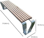 LITFAD Outdoor Indoor Bench Stainless Steel Metal Park Bench - Image 2
