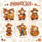 Vicenpal 6 Pcs Fall Thanksgiving Decoration Wooden Scarecrow Pumpkin Decor - Image 2
