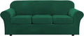 H.VERSAILTEX Modern Velvet Plush 4 Piece High Stretch Sofa Slipcover Sofa Cover by HVERSAILTEX
