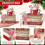 4pcs Christmas Table Decor, Wooden Gingerbread Coffee Cocoa Signs - Image 3