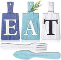 Jetec Cutting Board Eat Sign Set Wall Decor, Dark Blue, Light Blue, White by Jetec