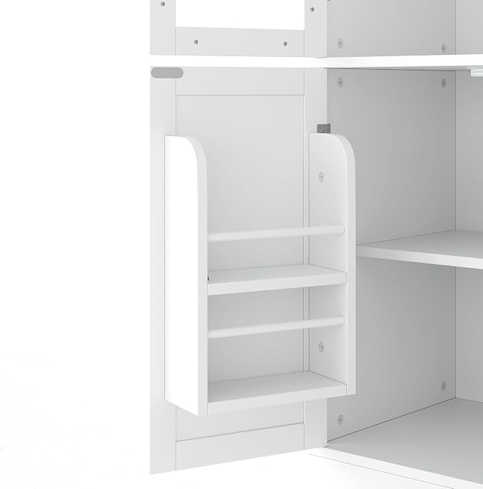 VilroCaz 75'' Tall Freestanding Kitchen Pantry Cabinet, Wood Large Cupboard - Image 7