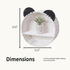 Panda Nursery Decor Wall Shelf, Handwoven Wicker Nursery Shelves - Image 5