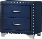Pemberly Row 2-Drawer Velvet Upholstered Nightstand, Pacific Blue, 25.5" H x - Image 7