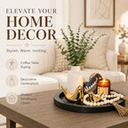 Rustic Modern Farmhouse Decor Set of 7 for Home Decor Living Room, Kitchen Counter, or Coffee Table Centerpieces Decor, Wood Round Decorative Tray Gifts for Women Men - Image 4