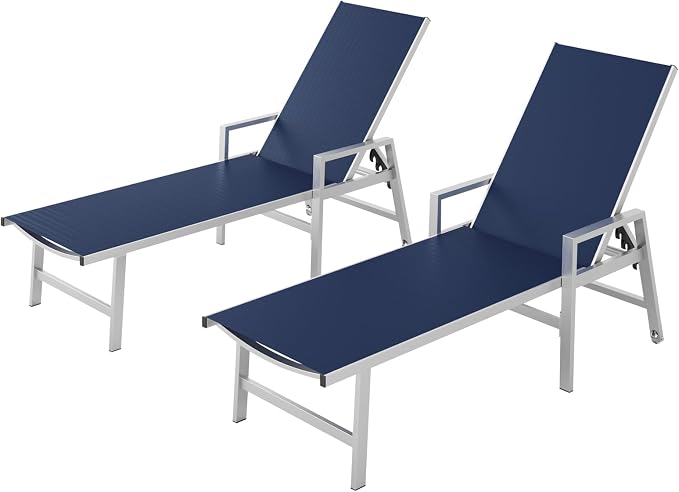 Patio Chaise Lounge Chair Outdoor Set of 2 by Vexwalx