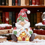 Hodao Christmas Gnome Figurine with Gingerbread House, Holiday Elf Decor - Image 5