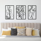 CHENGU 3 Pieces Metal Minimalist Abstract Woman Wall Art Line Drawing Wall Art Decor Single Line Female Home Hanging for Kitchen Bathroom Living Room - Image 7