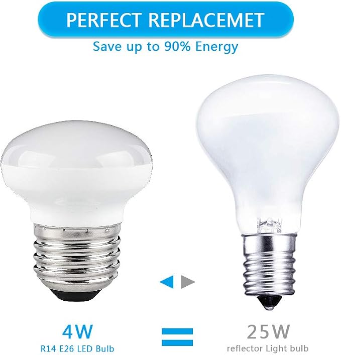 Haian Support China Cabinet Light Bulbs, 4W Short Light Bulbs, R14 E26 Curio - Image 5