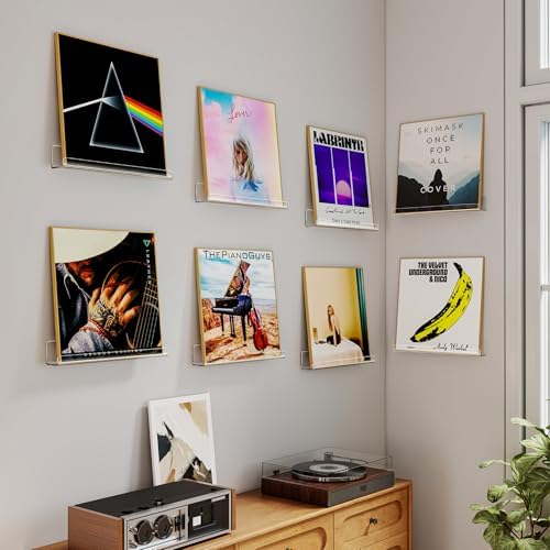 Laurensory Vinyl Record Wall Mount Shelves, 12 inch Vinyl Holder, 8 Pack - Image 3