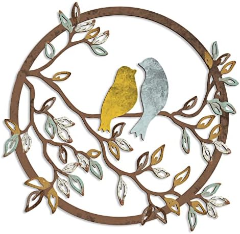 Ferraycle Metal Wall Art Bird Branches Hanging Ornament, Trendy Color by Ferraycle