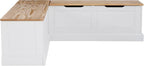 Linon Harris Natural and White Two Tone Backless Corner Breakfast Nook - Image 10