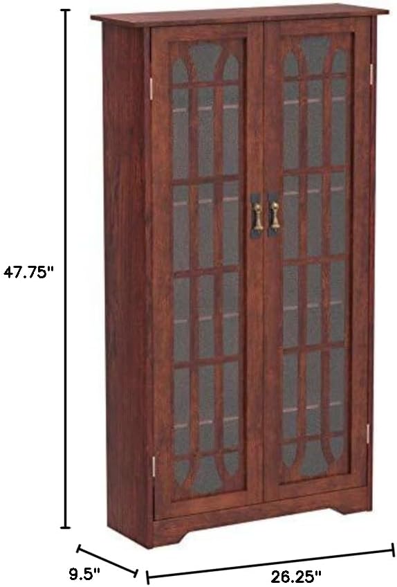 SEI Furniture - Window Pane Media Cabinet - Cherry - Transitional Design - Image 14