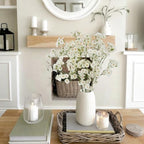 3Pcs Artificial Wildflowers White Long Stem Faux Silk Flowers for Tall Vase - Image 6